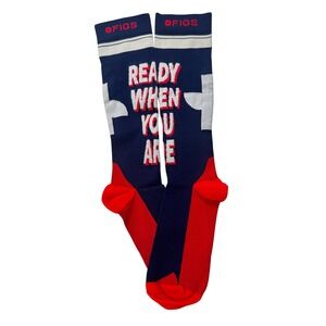 NEW FIGS Ready When You Are Navy Red White Medical Compression Socks Unisex Sz L